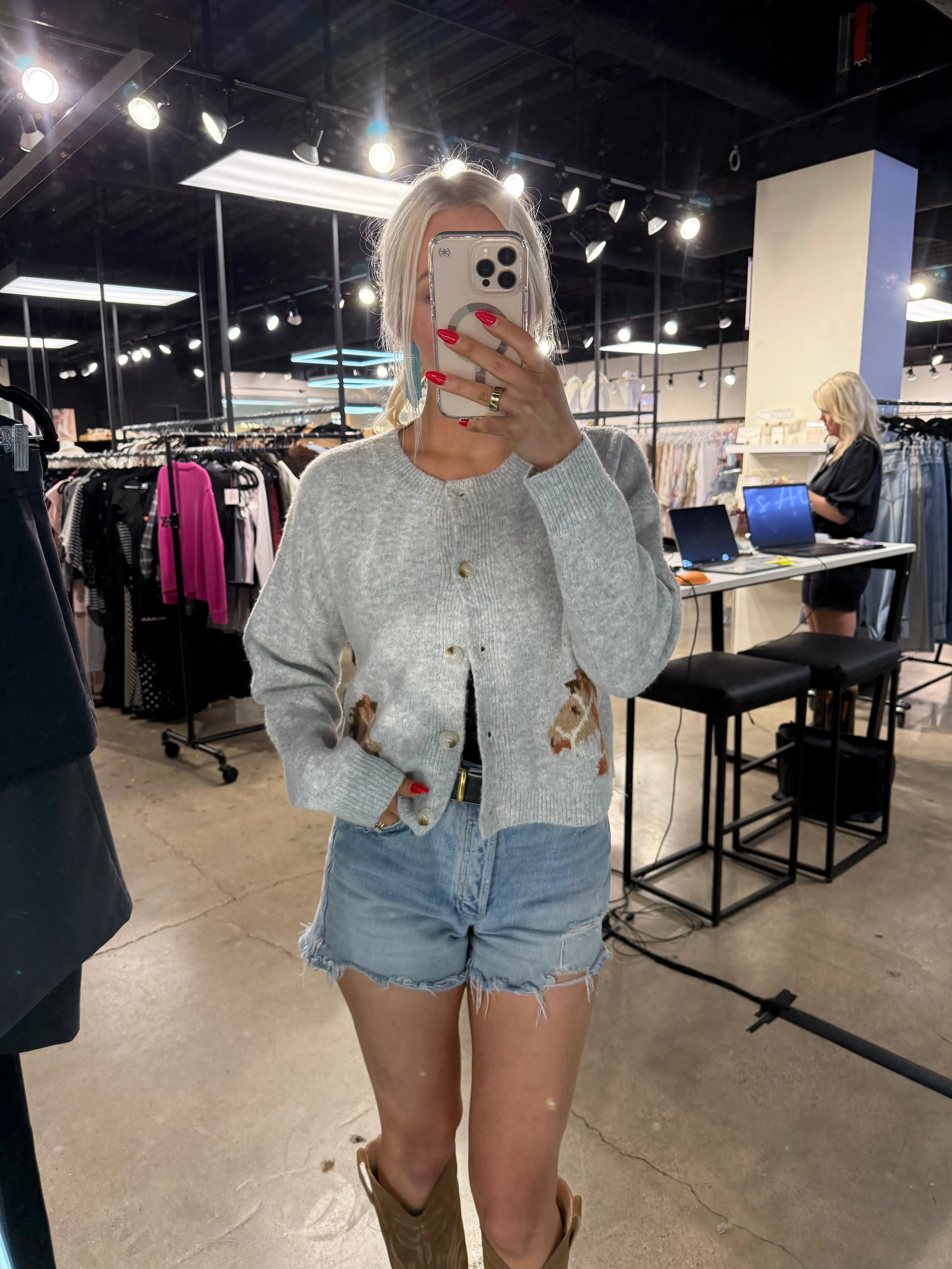 NEW!! Horse Cardigan in Grey sold by Glitzy Bella product image thumbnail 2