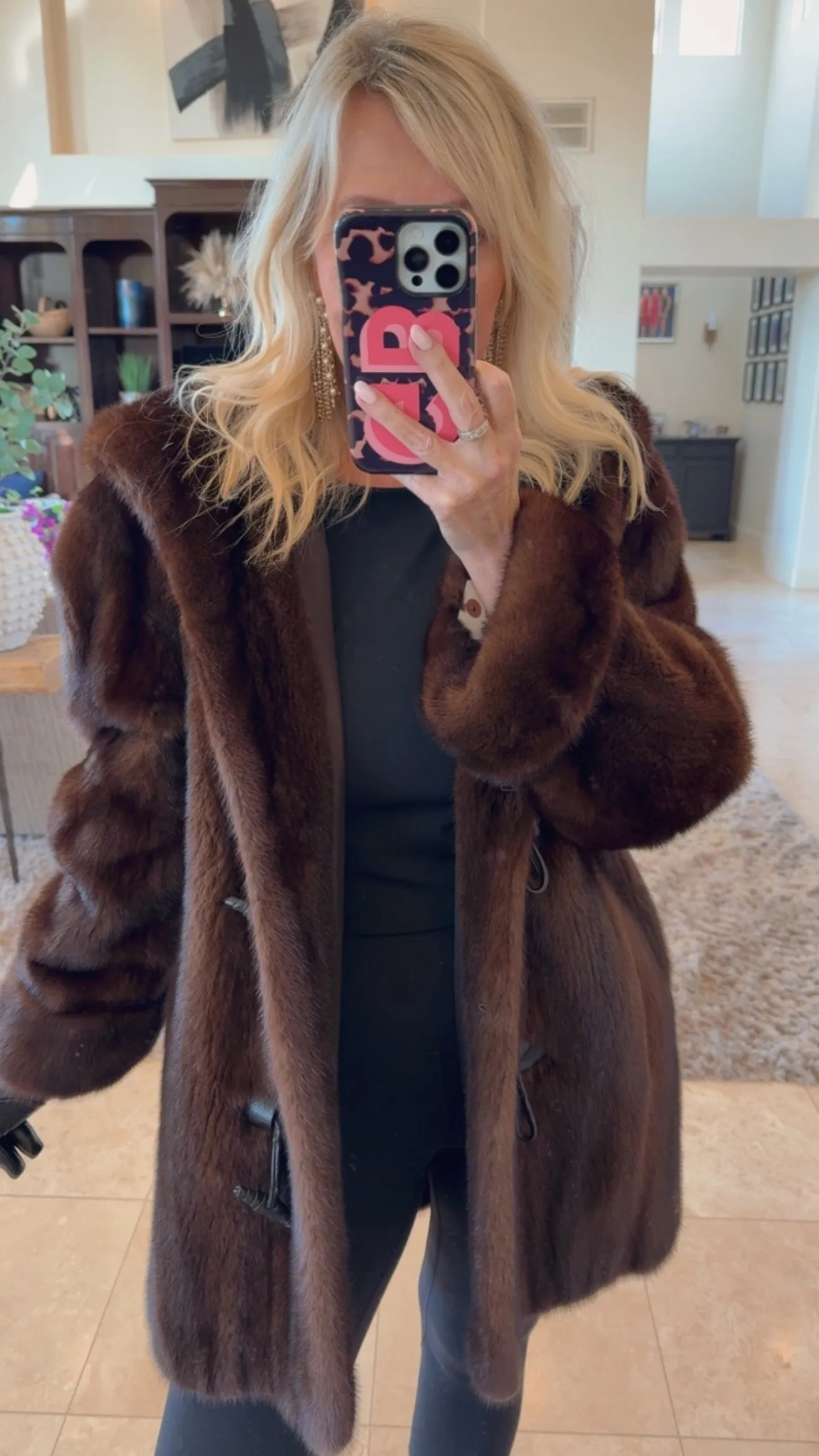#111 Vintage Mahogany Mink Jacket w/ Hood Size Large sold by Glitzy Bella