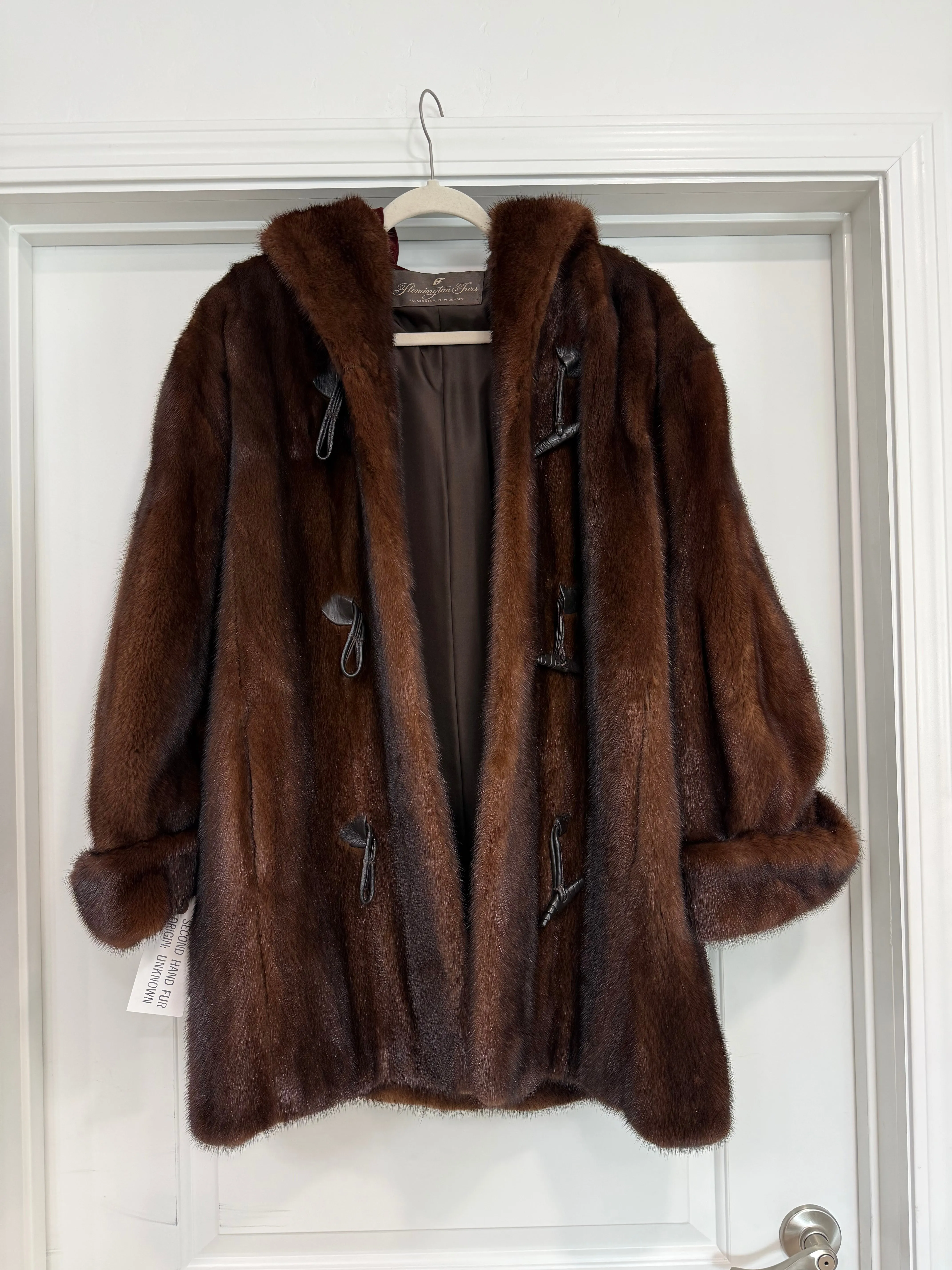 #111 Vintage Mahogany Mink Jacket w/ Hood Size Large sold by Glitzy Bella product image thumbnail 3