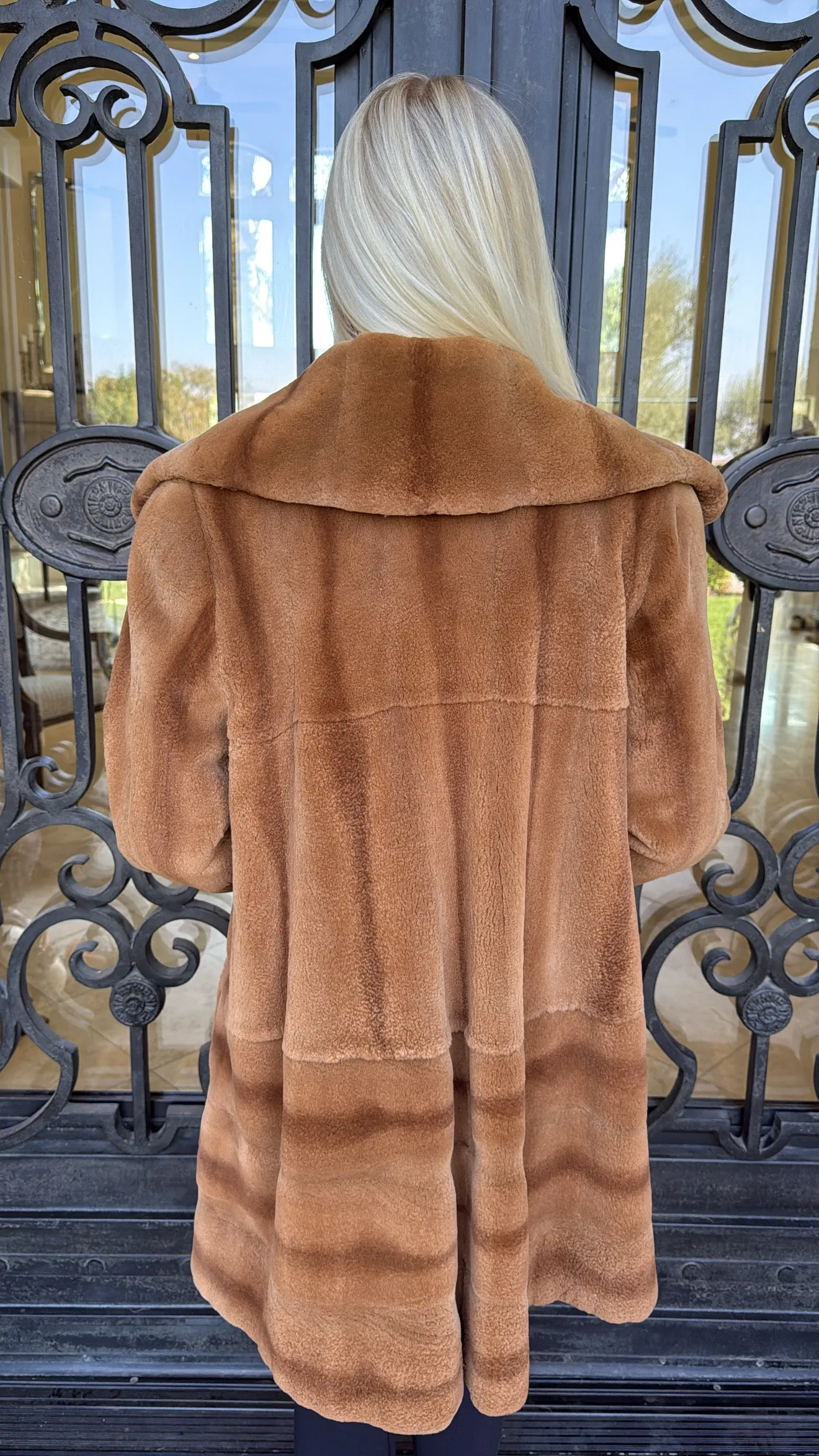 #109 Vintage Nieman Marcus Cognac Dyed Sheared Mink Stroller Size 10 sold by Glitzy Bella product image thumbnail 2