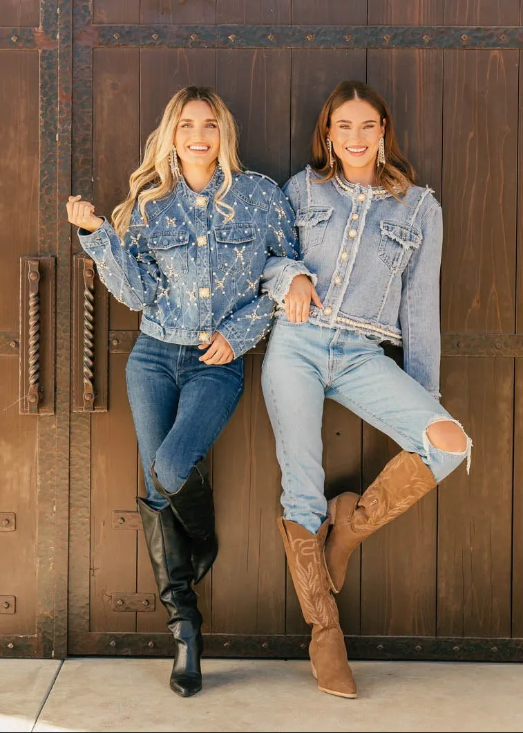 NEW!! "Runway Luxe" Embellished Denim Jacket sold by Glitzy Bella product image thumbnail 4