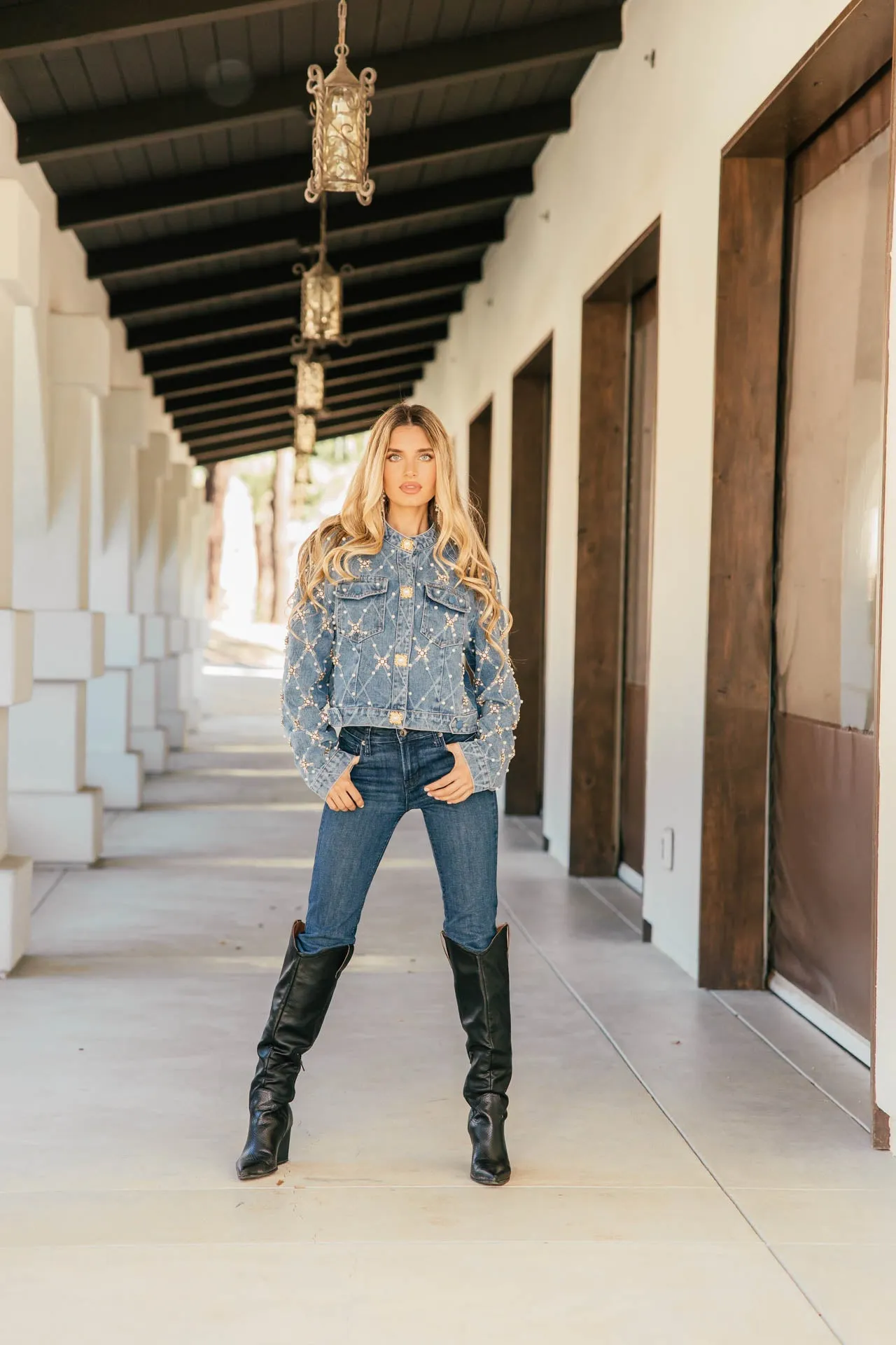 NEW!! "Runway Luxe" Embellished Denim Jacket sold by Glitzy Bella product image thumbnail 5