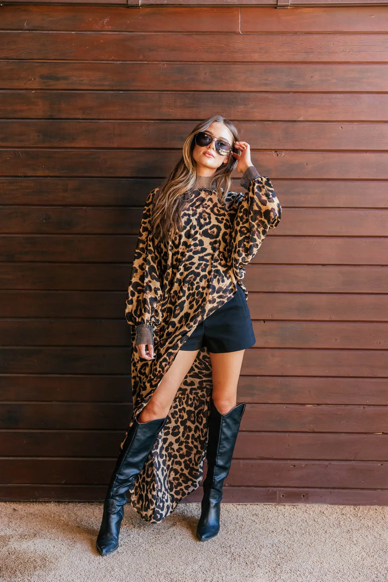 NEW!! "Luxe Life" Asymmetric Tunic in Leopard sold by Glitzy Bella product image thumbnail 5