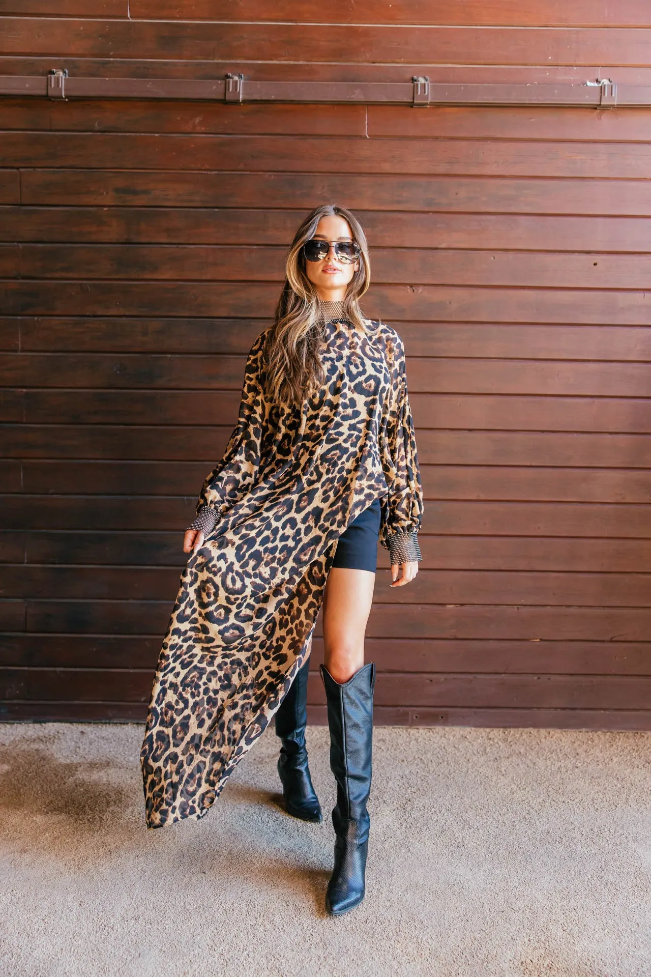 NEW!! "Luxe Life" Asymmetric Tunic in Leopard sold by Glitzy Bella product image thumbnail 4