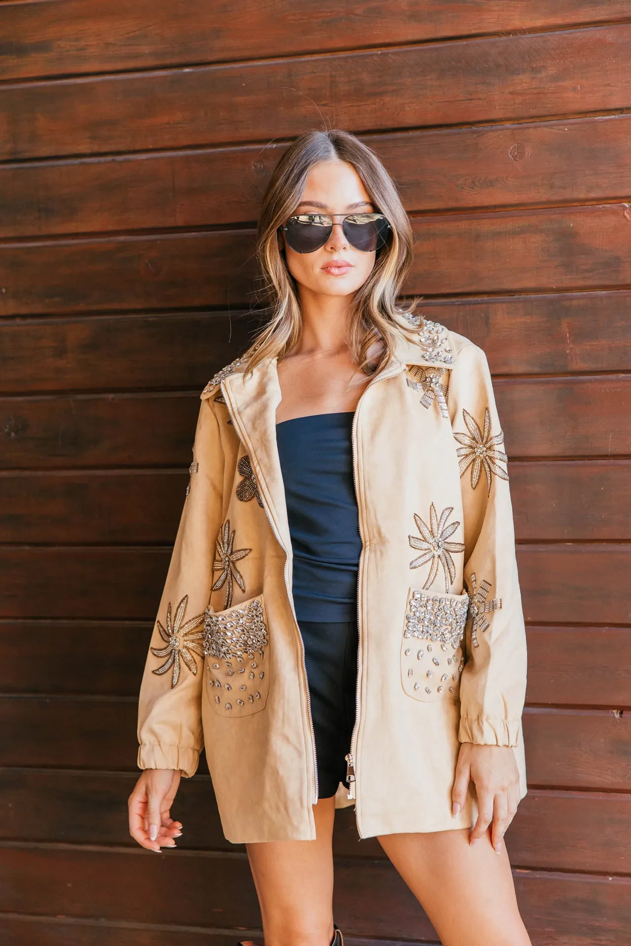 NEW!! Atelier Suede Embellished Jacket sold by Glitzy Bella product image thumbnail 3