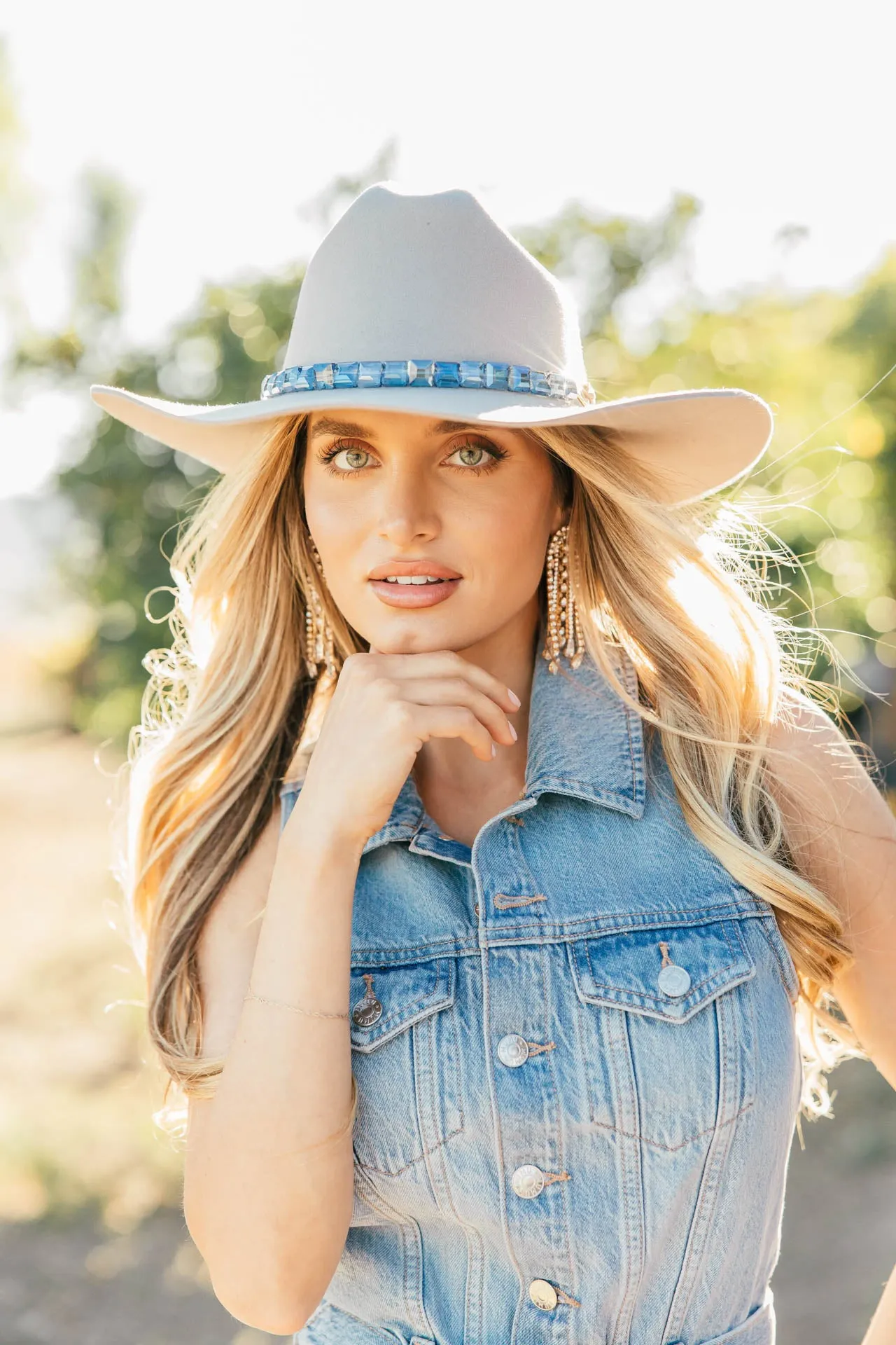 NEW!! Blue-Toned Beaded Hat Band sold by Glitzy Bella product image thumbnail 2