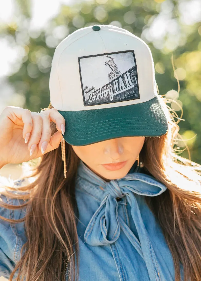 NEW!! "Cowboy Bar" Trucker Hat in Freen sold by Glitzy Bella
