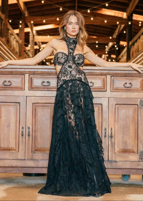 NEW!! "Mirage" Lace Mock Neck Dress sold by Glitzy Bella