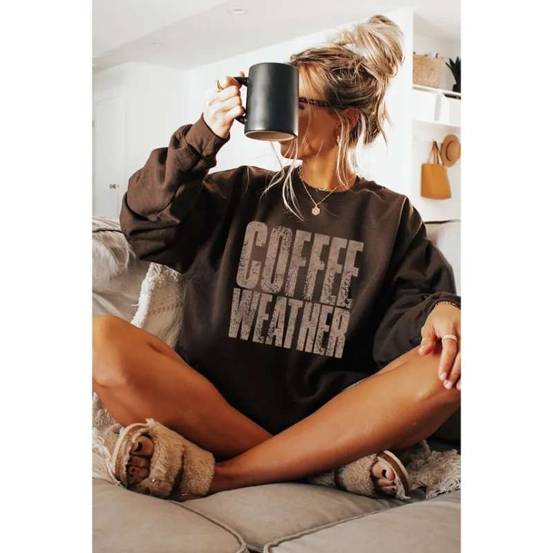 NEW!! Coffee Weather Sweatshirt sold by Glitzy Bella