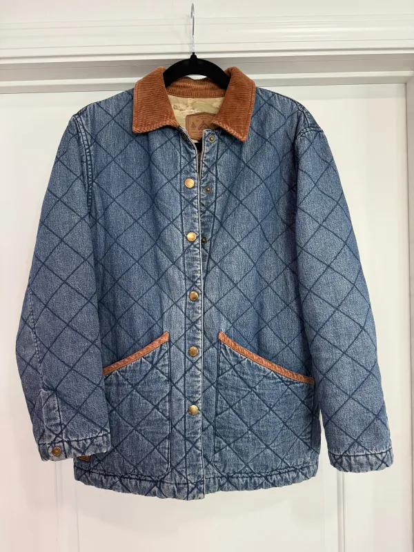 NEW!! Vintage Ralph Lauren Quilted Denim Hunting Jacket Size Medium sold by Glitzy Bella