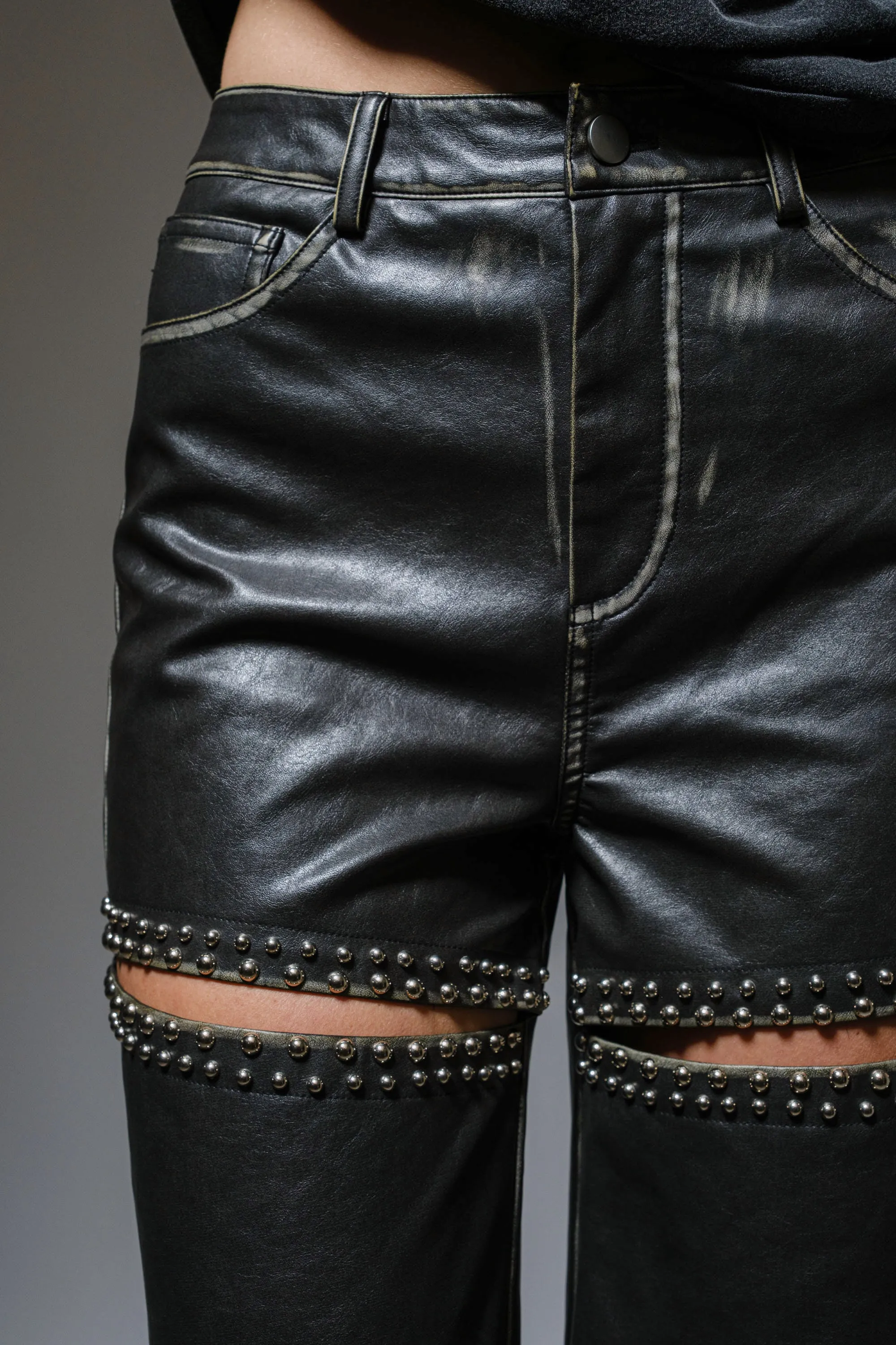 NEW!! "VIP" Studded Faux Leather Pants sold by Glitzy Bella product image thumbnail 4