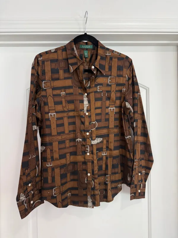 NEW!! Vintage Ralph Lauren Belt And Buckle Trompe L’oeil Archival Shirt Size Medium (fits like a small) sold by Glitzy Bella