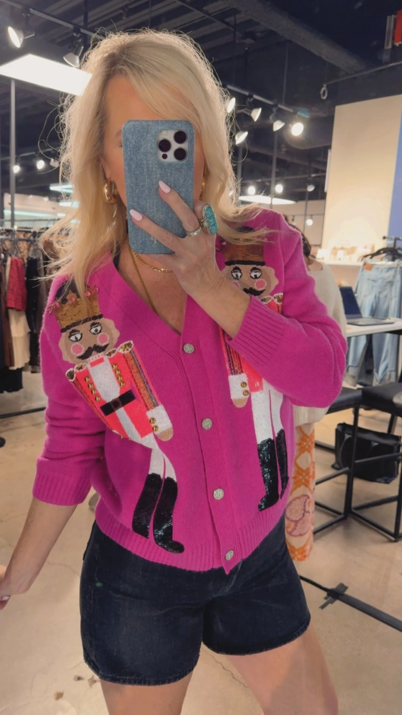 NEW!! Sequin Nutcracker Cardigan in Pink sold by Glitzy Bella