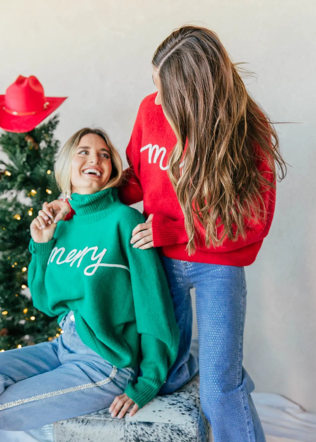 NEW!! "Merry" Turtleneck Sweater in Red sold by Glitzy Bella product image thumbnail 4