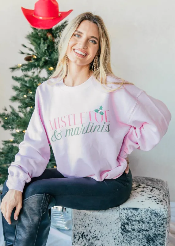 NEW!! Mistletoe & Martinis Graphic Sweatshirt sold by Glitzy Bella