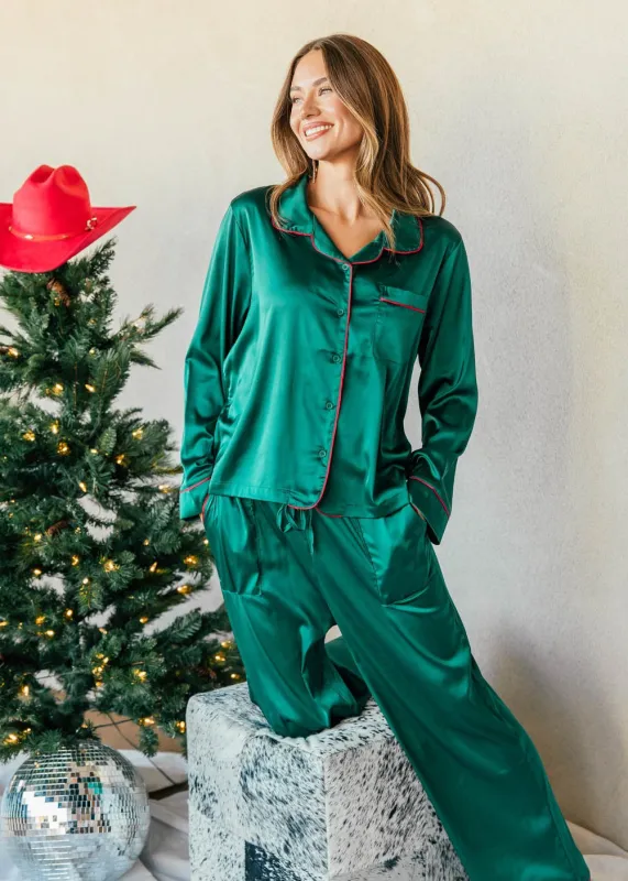 NEW!! Merry & Bright Pajama Set in Green sold by Glitzy Bella