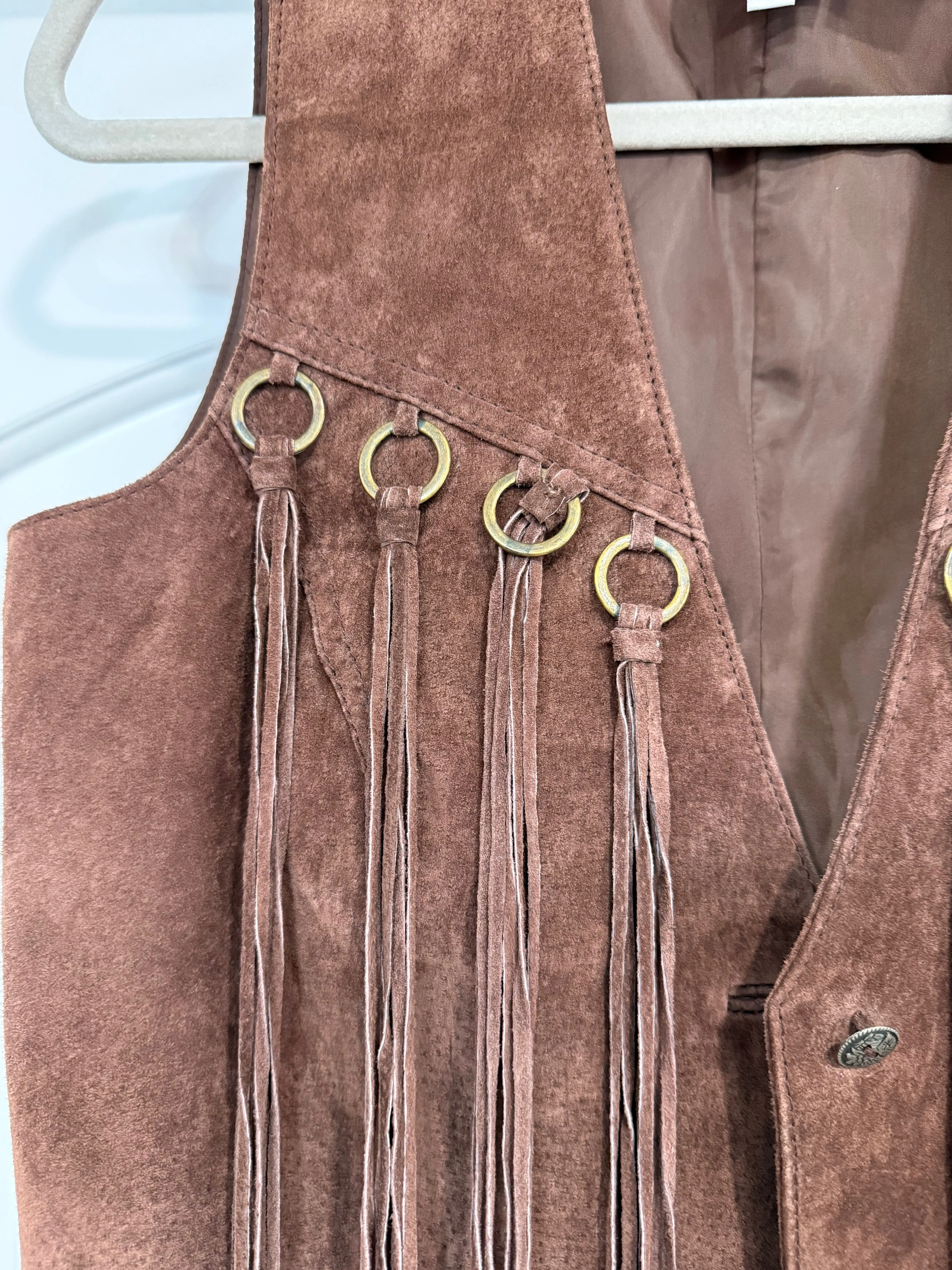 NEW!! Vintage Suede Fringe Vest Size Small sold by Glitzy Bella product image thumbnail 2