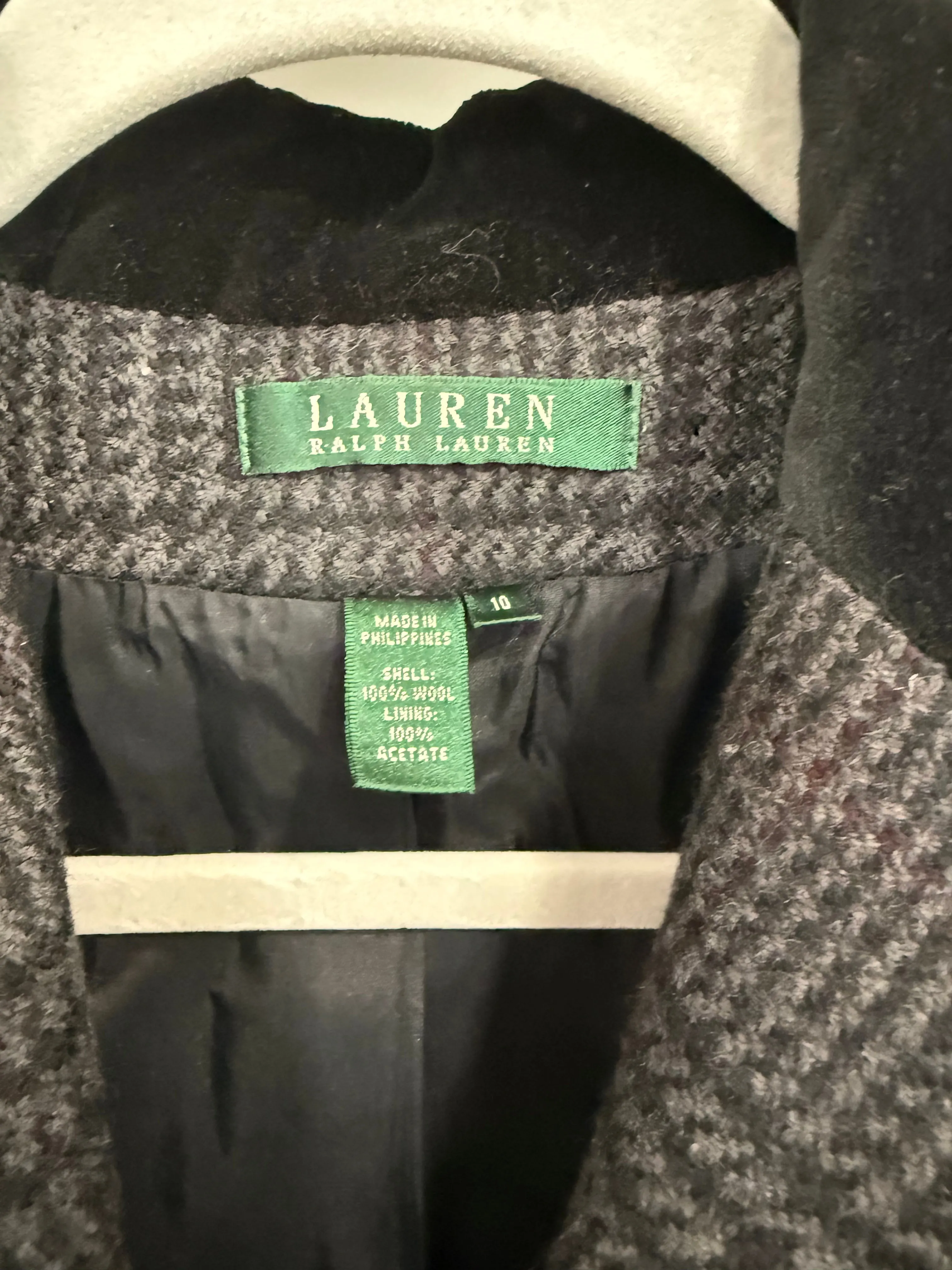 Vintage Ralph Lauren Black Plaid Wool Blazer Size 10 sold by Glitzy Bella product image thumbnail 3
