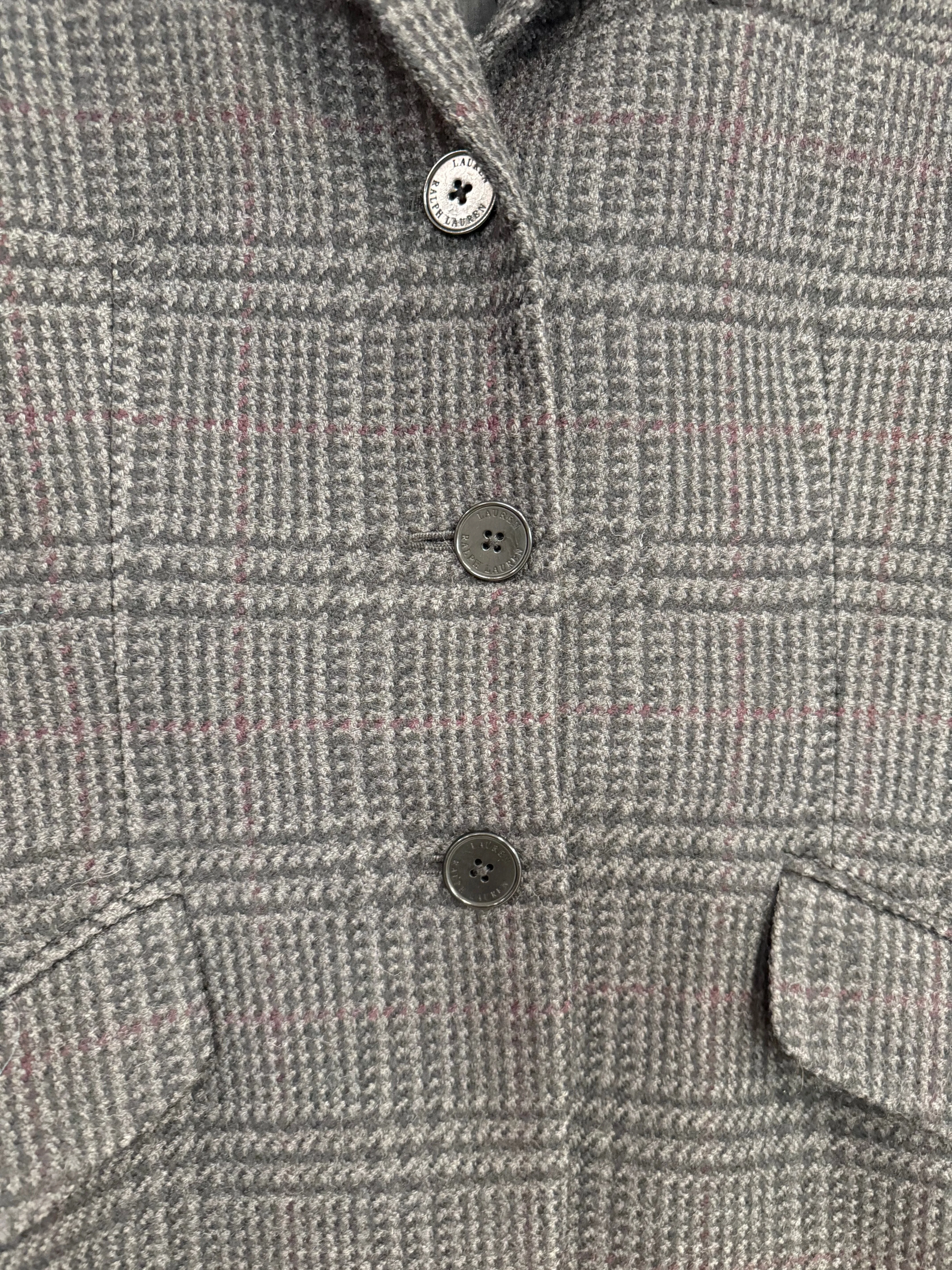 Vintage Ralph Lauren Black Plaid Wool Blazer Size 10 sold by Glitzy Bella product image thumbnail 4