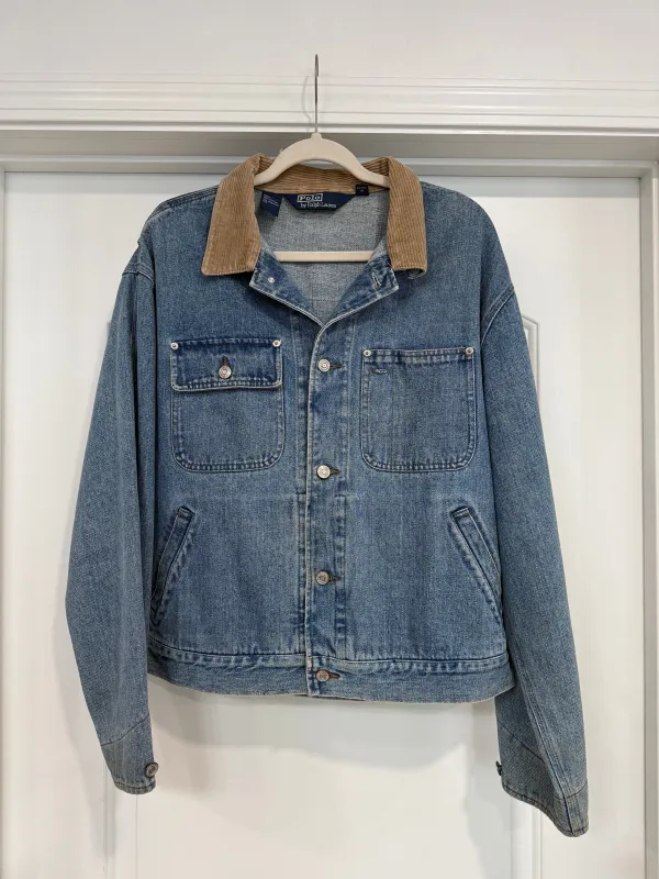 NEW!! Vintage Ralph Lauren Denim & Corduroy American Flag Jacket Size Large sold by Glitzy Bella