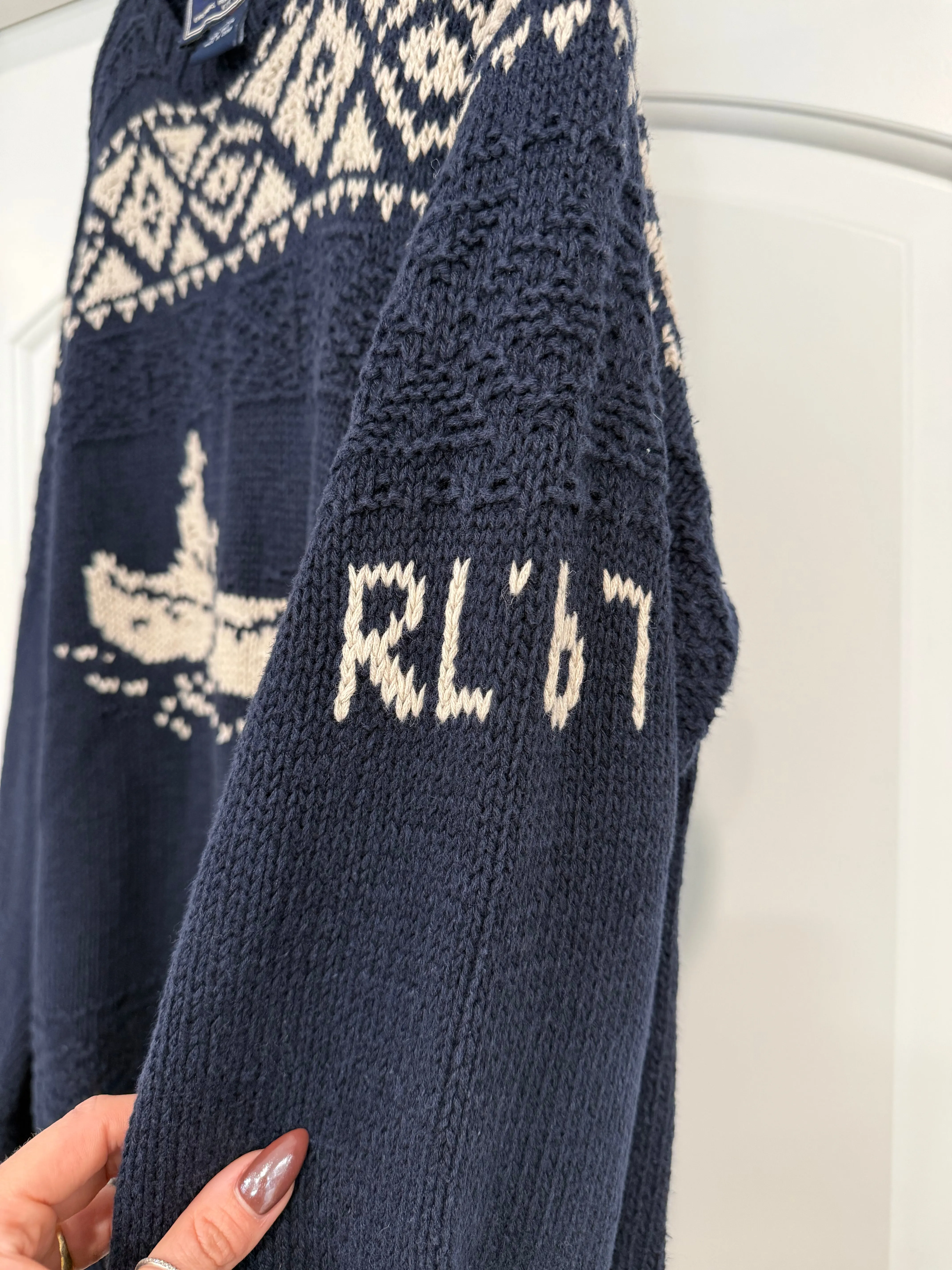 NEW!! Vintage Ralph Lauren Hand Knit Sweater Size Large sold by Glitzy Bella product image thumbnail 2