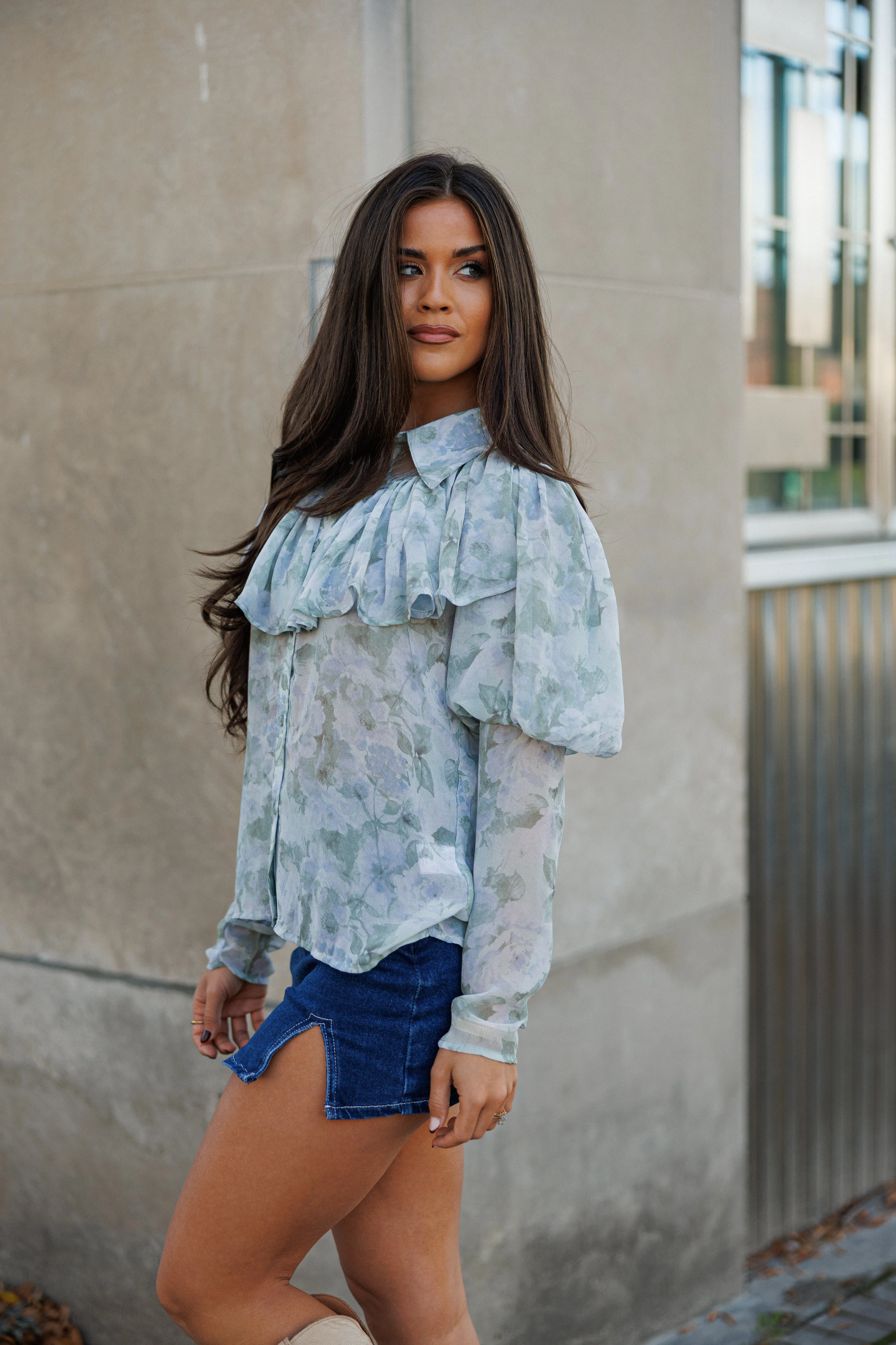 FINAL SALE!! "Nova Muse" Floral Ruffle Top sold by Glitzy Bella product image thumbnail 2