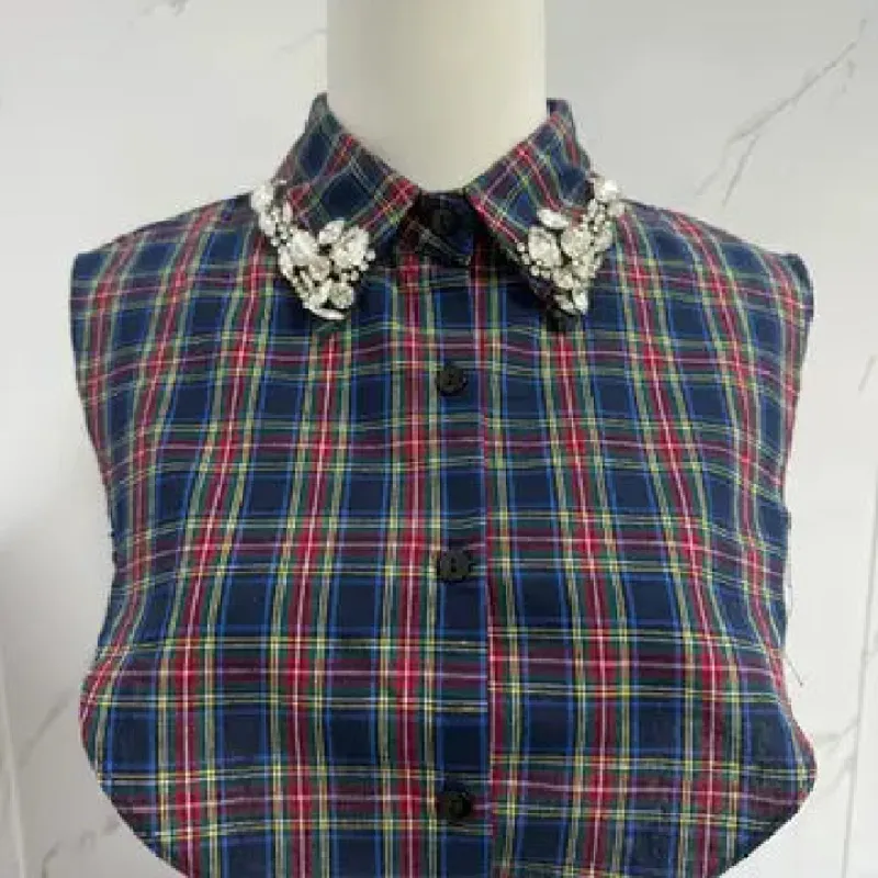 PREORDER!! Plaid Rhinestone Collar sold by Glitzy Bella