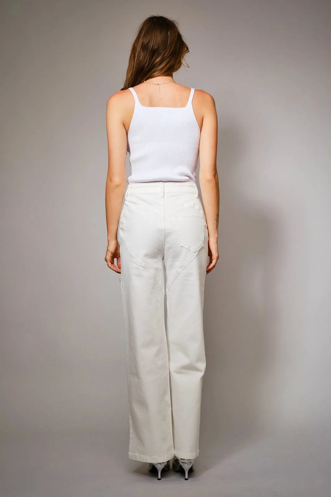 FINAL SALE!! The Nikki Denim Rhinestone Jean in White sold by Glitzy Bella product image thumbnail 4