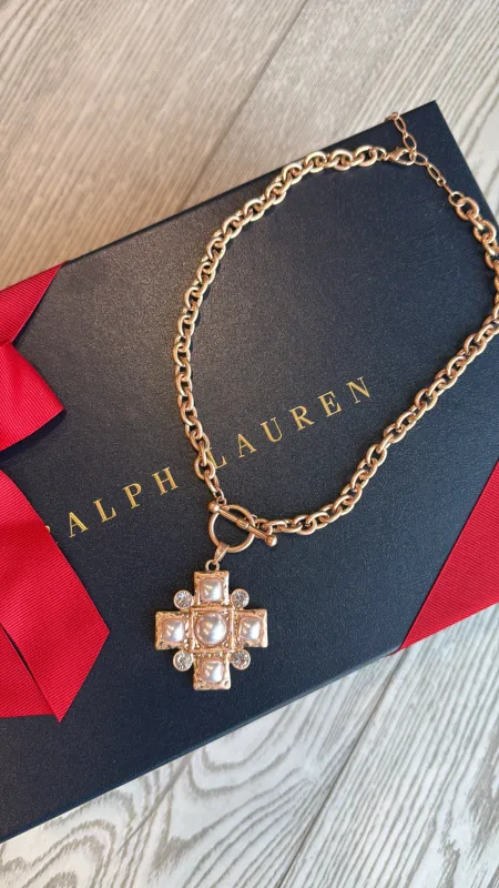 DOORBUSTER!! Rose Gold Cross Pendant Necklace sold by Glitzy Bella