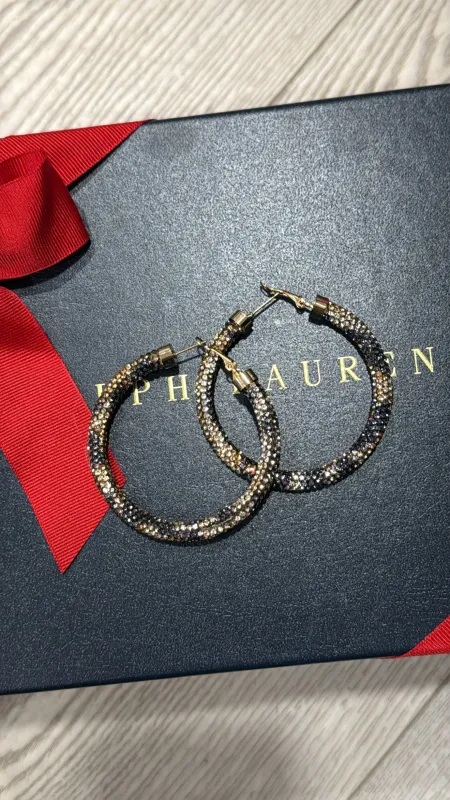 NEW!! Leopard Crystal Hoop Earrings sold by Glitzy Bella