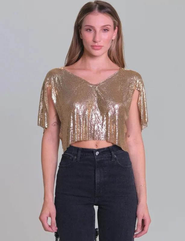 NEW!! "Golden Glam" Gold Chainmail Top sold by Glitzy Bella