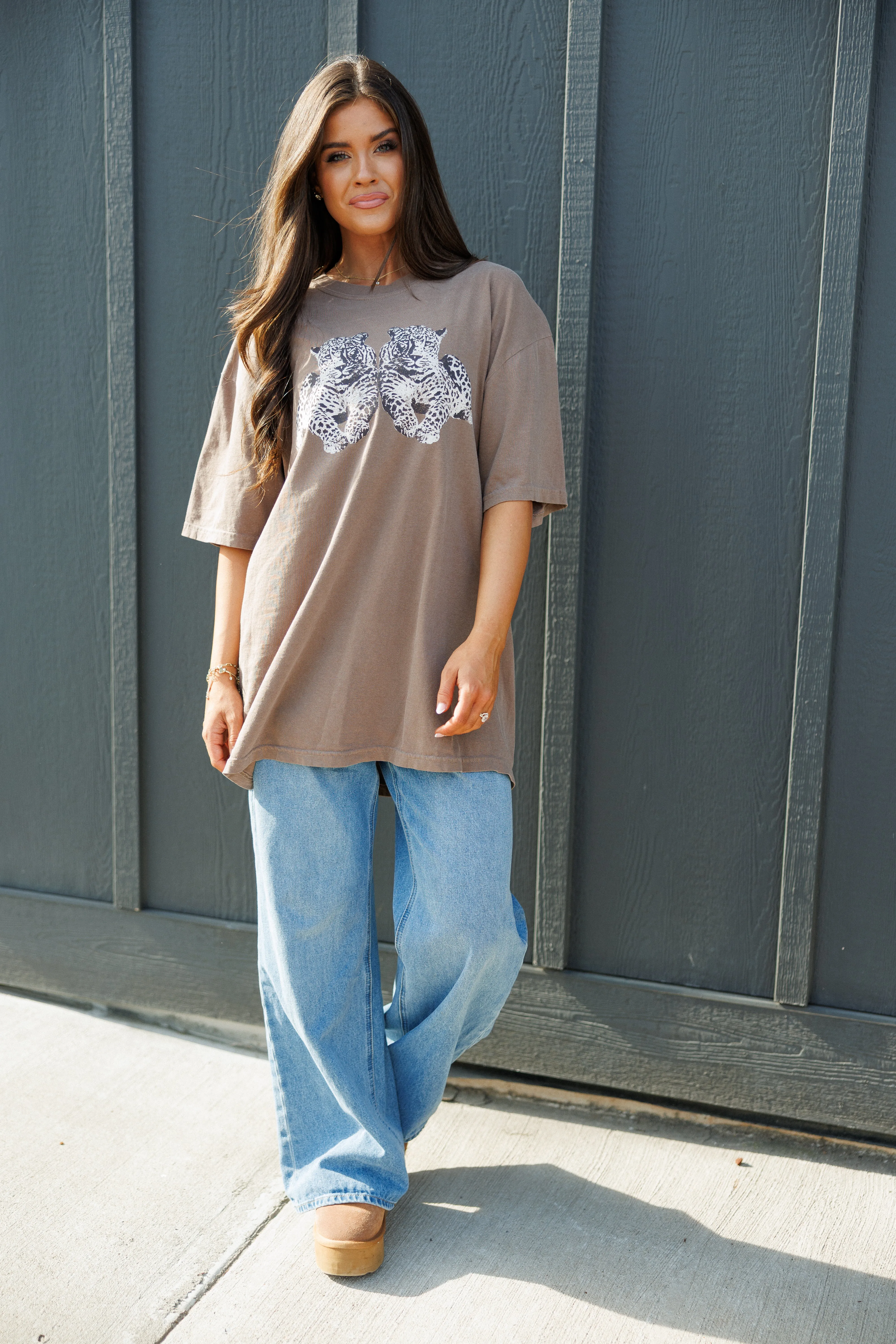 NEW!! Twin Leopard Tee in Mineral Brown sold by Glitzy Bella product image thumbnail 5