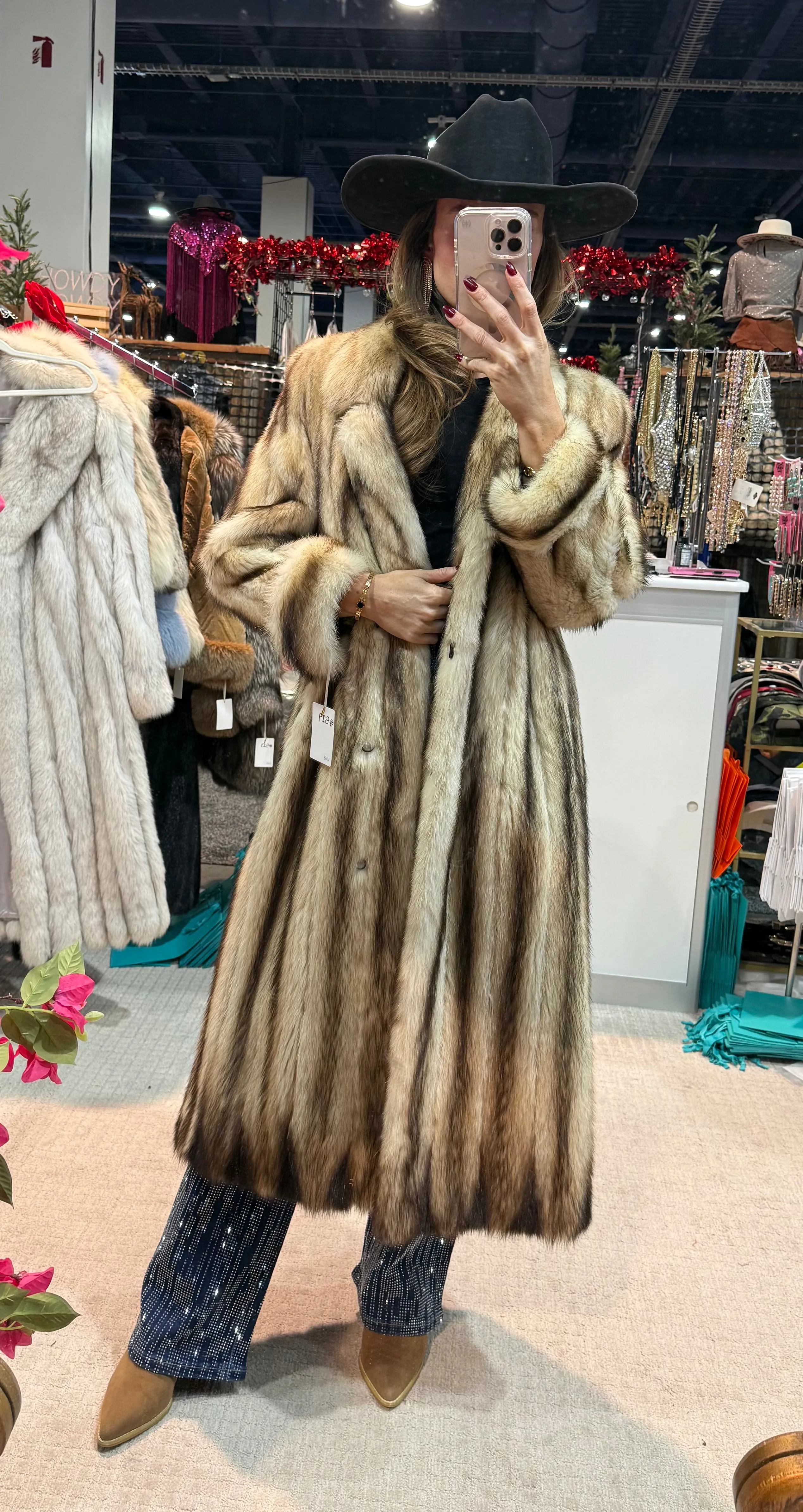 #S29 Vintage Natural Fitch Coat - Size Small sold by Glitzy Bella product image thumbnail 2