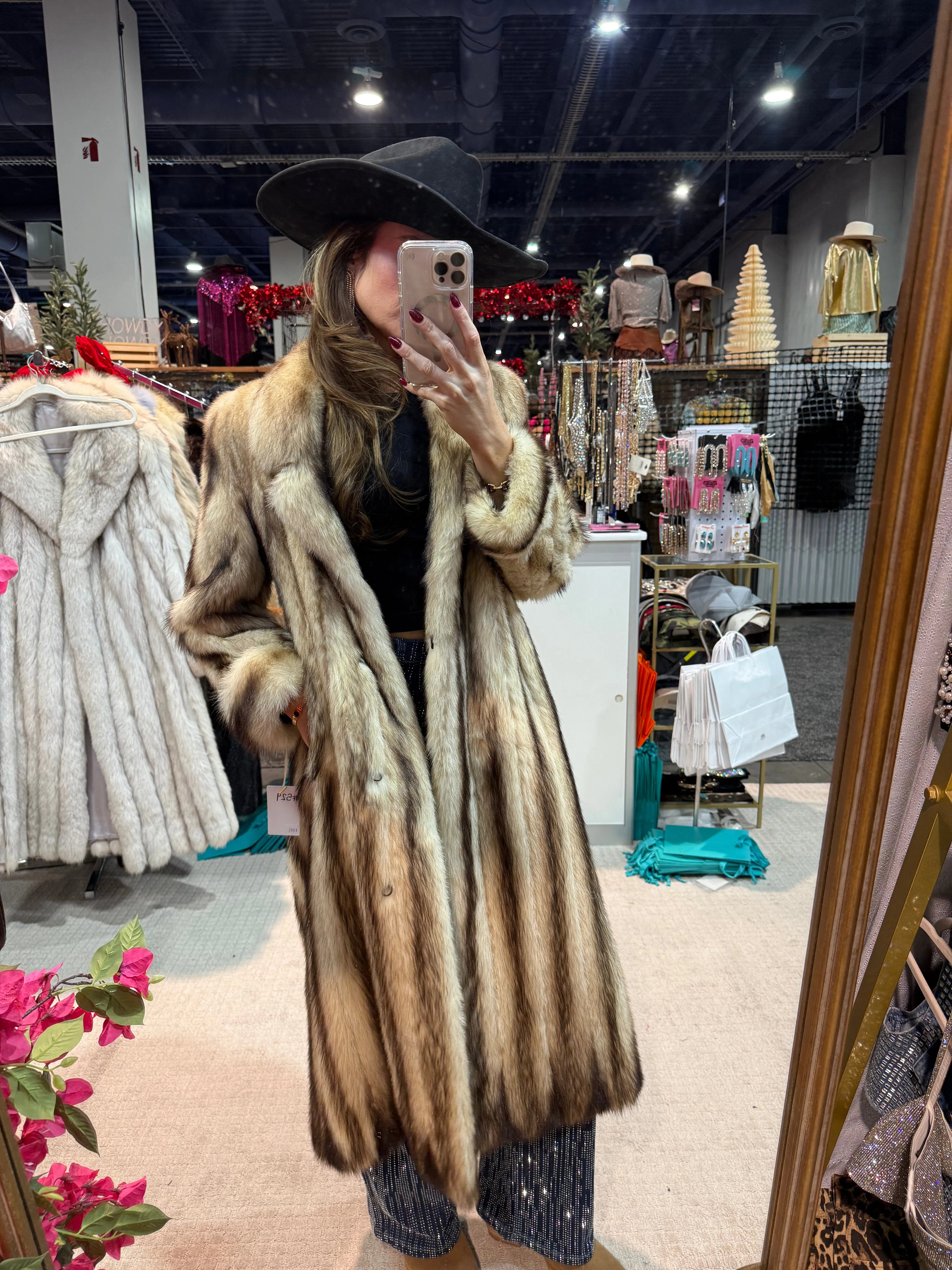 #S29 Vintage Natural Fitch Coat - Size Small sold by Glitzy Bella product image thumbnail 3