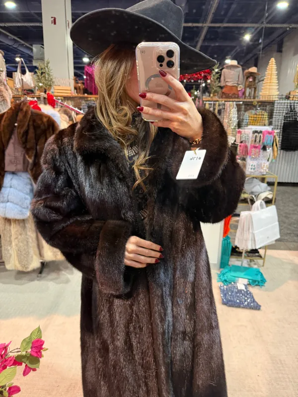 #176 Vintage Mahogany Mink Fur Coat Size Medium sold by Glitzy Bella