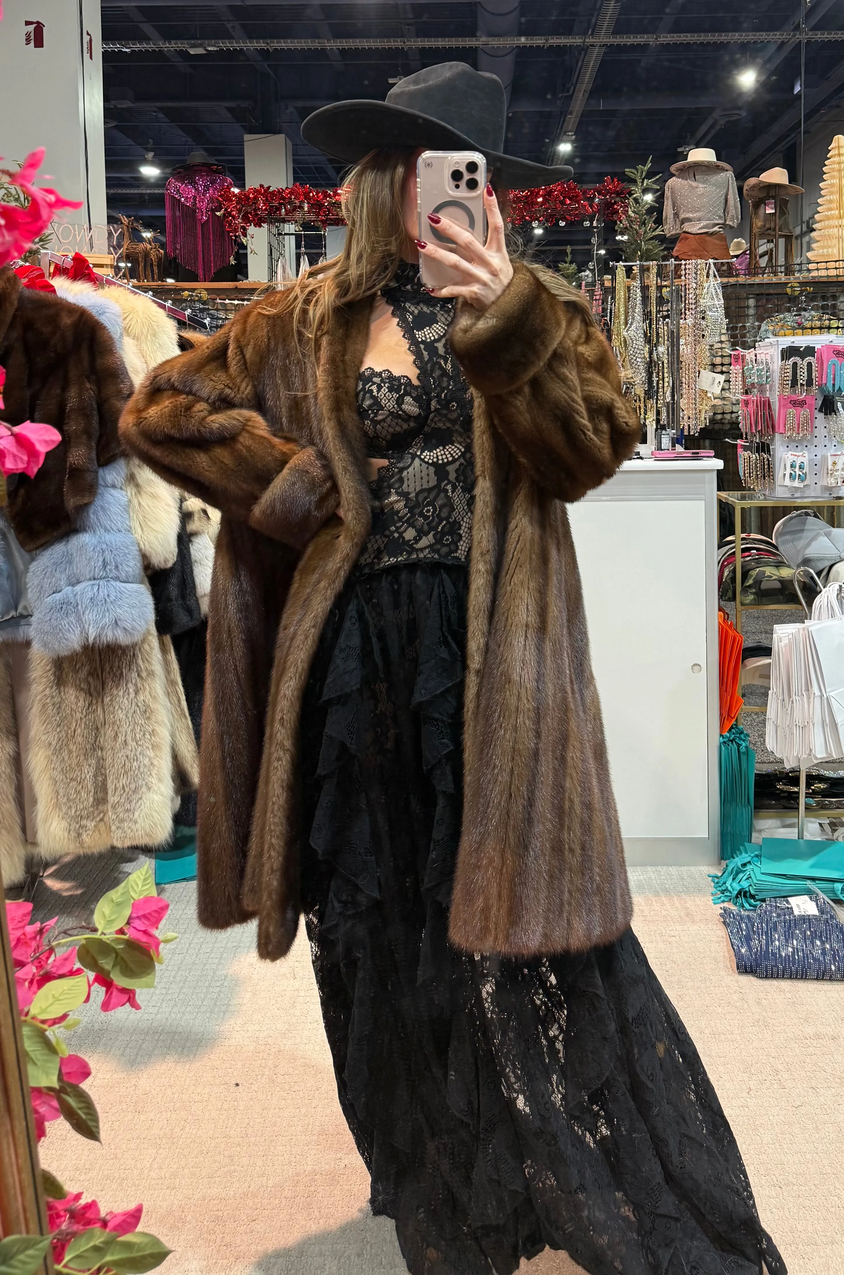 #S13 Vintage Brown Mink 7/8 Coat - Size Medium/Large sold by Glitzy Bella product image thumbnail 3