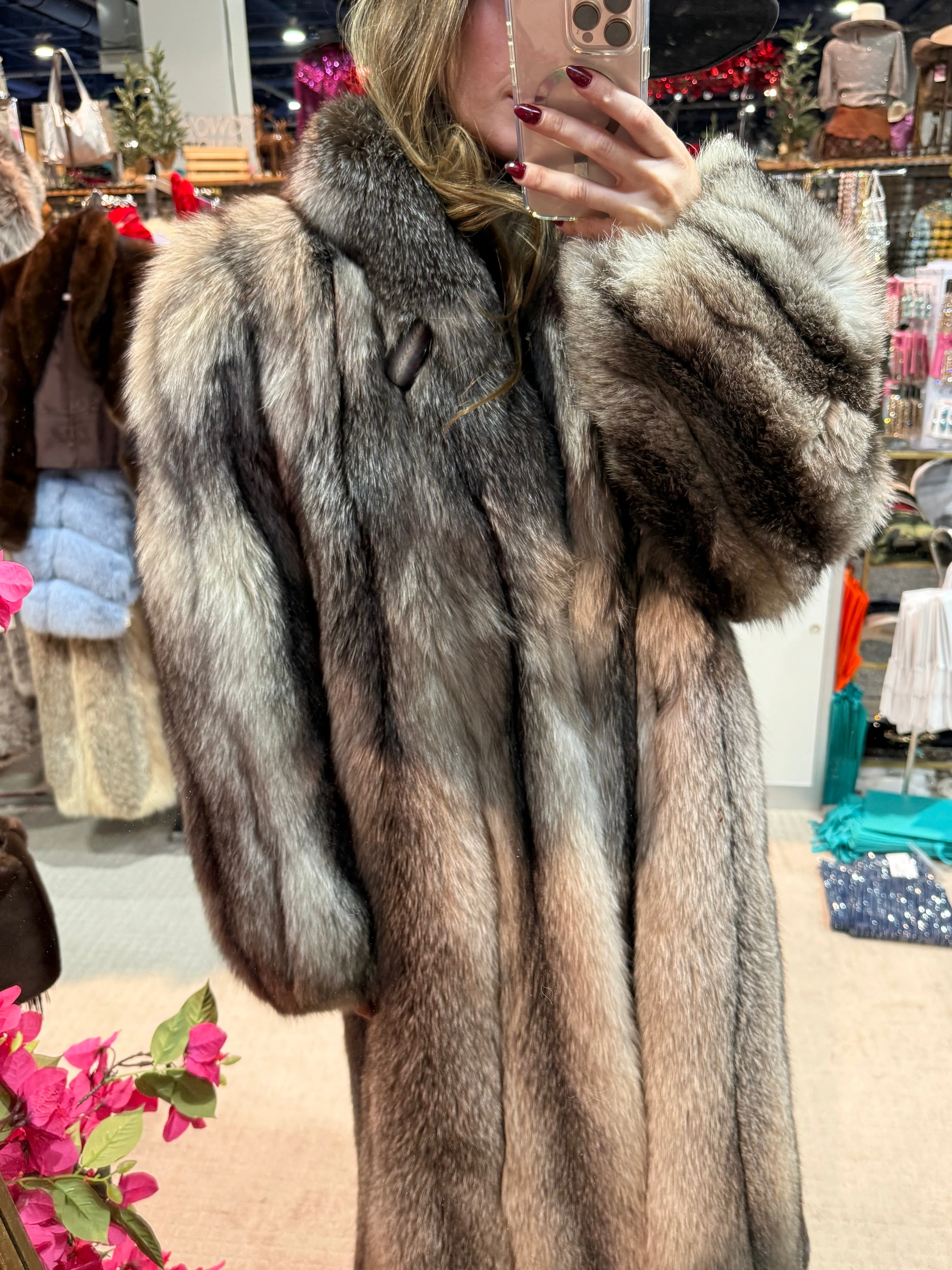 #S18 Vintage Indigo Dyed Fox Directional Coat Size Medium/Large sold by Glitzy Bella