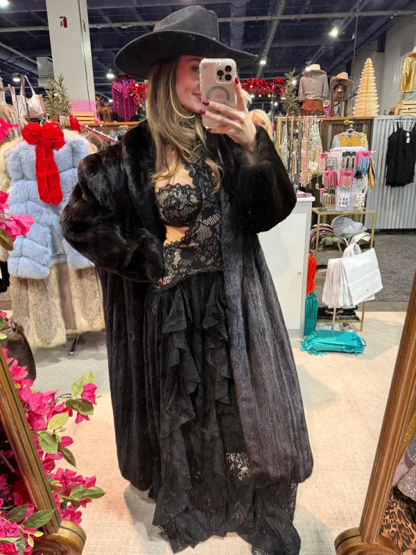 #157 Vintage Ranch Mink Coat - Size L/XL sold by Glitzy Bella