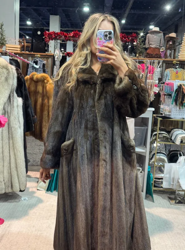 #S6 Vintage Mahogany Mink Coat Size Medium/Large sold by Glitzy Bella