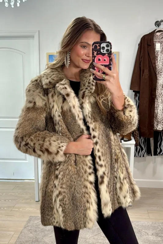 #GB1 Vintage Lynx Fur Jacket sold by Glitzy Bella
