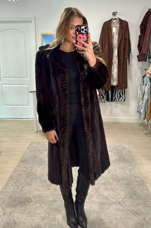#29 Vintage Mahogany Mink Fur Coat Size Small sold by Glitzy Bella