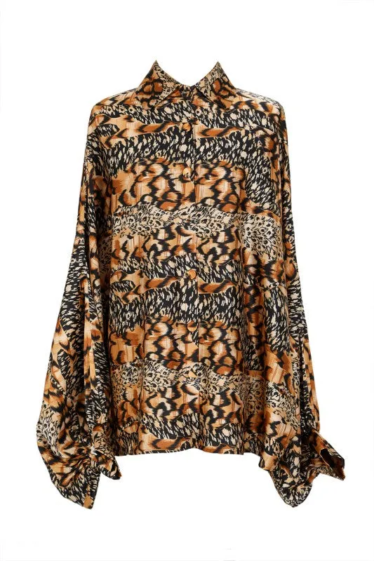 NEW!! Wild Cheetah Print Satin Top in Black sold by Glitzy Bella