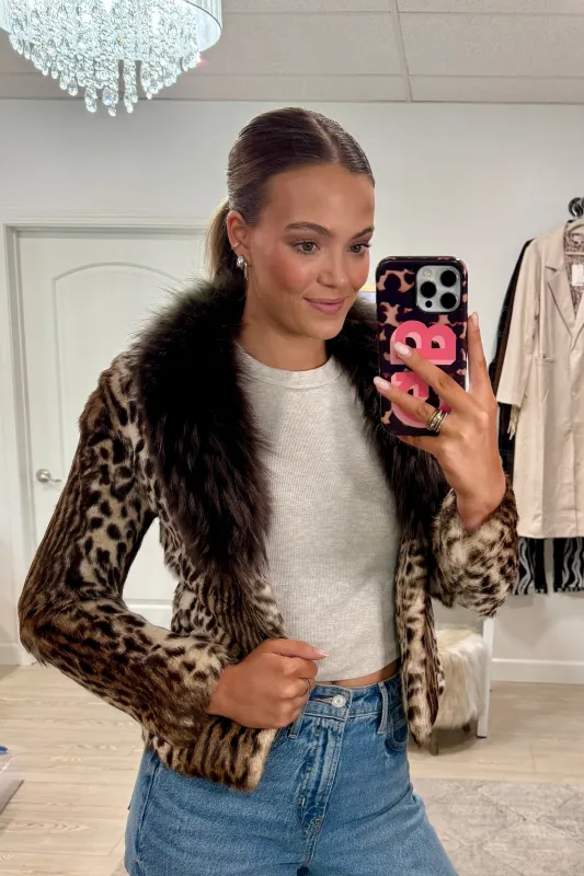 #GB3 Vintage Cropped Rabbit & Fox Fur Jacket SIZE XXS sold by Glitzy Bella