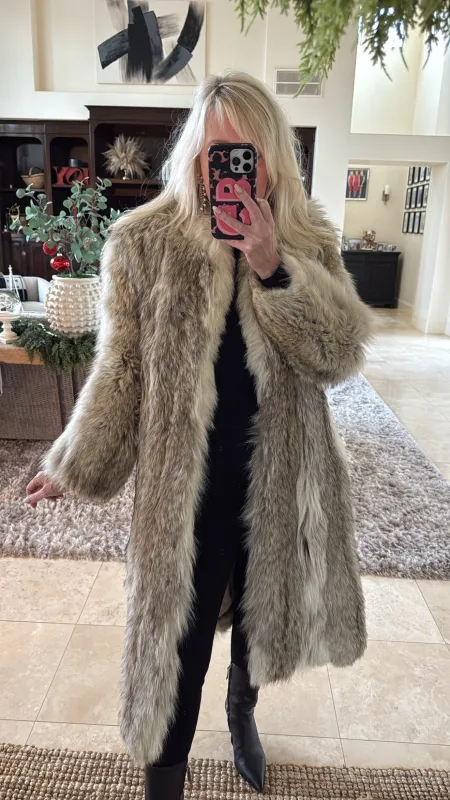 #GB5 Vintage Coyote Fur Coat sold by Glitzy Bella