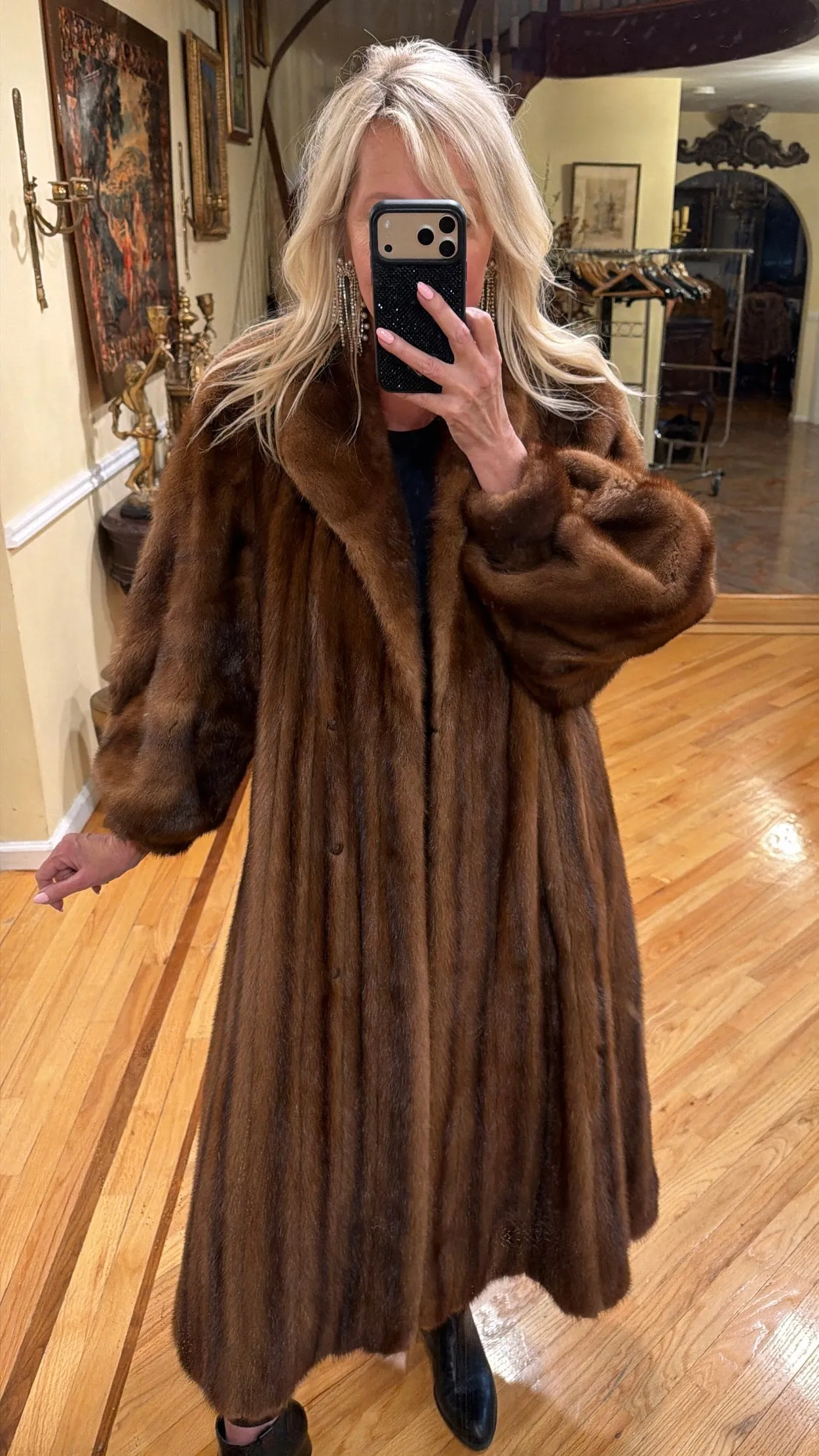 #GB23 Vintage Demi Buff Mink Fur Coat sold by Glitzy Bella