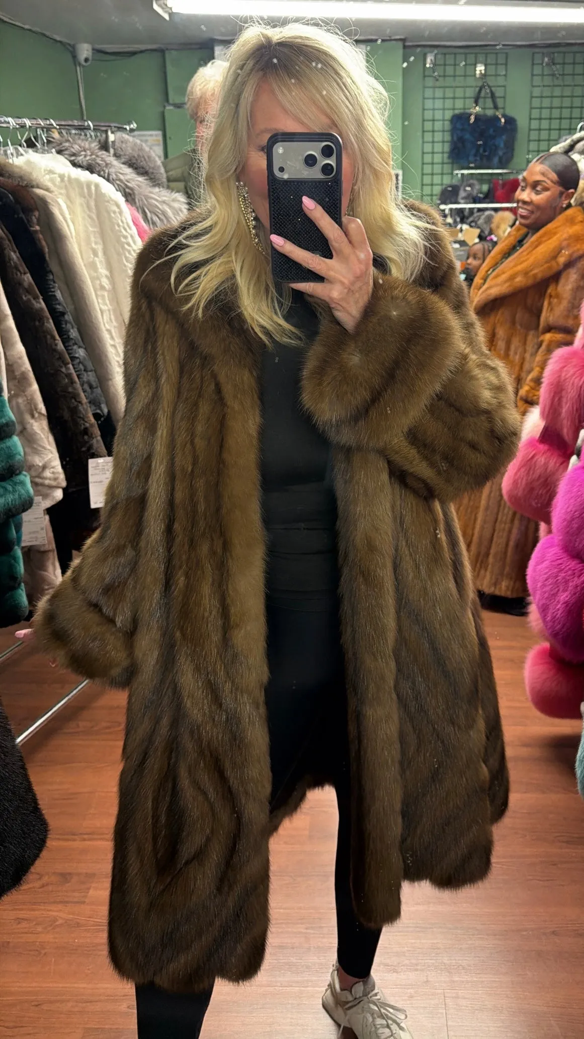 #GB19 Vintage Russian Sable Fur Coat Size L/XL sold by Glitzy Bella