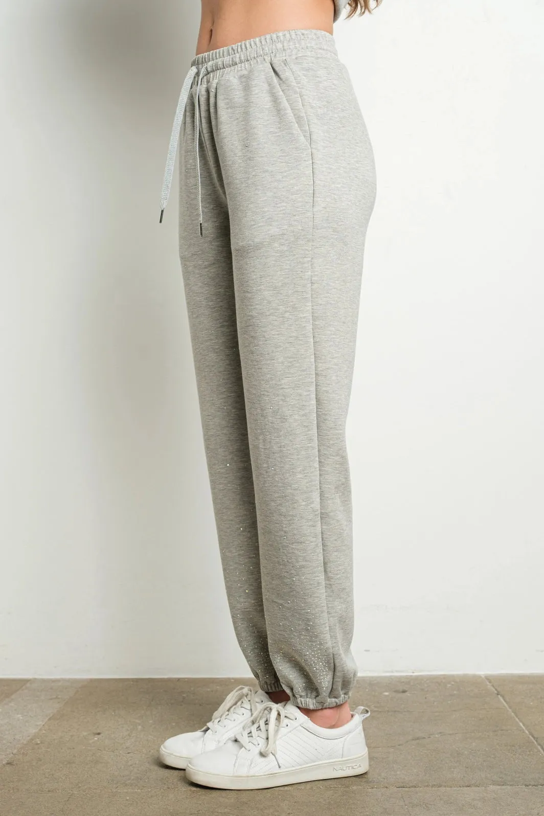 NEW!! "Out Of Office" Rhinestone Lounge Set in Grey sold by Glitzy Bella product image thumbnail 5