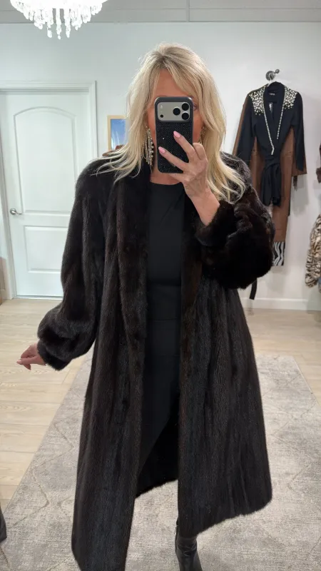 #GB48 Vintage Mahoghany Mink Fur Coat sold by Glitzy Bella