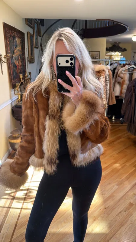 #GB42 Vintage Sheared Mink & Fox Jacket Size Small sold by Glitzy Bella