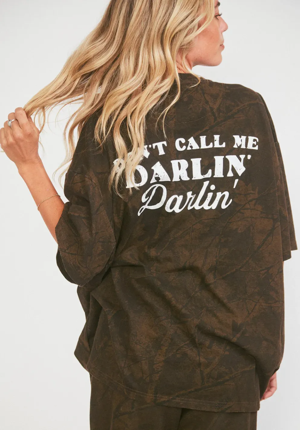 NEW!! Don't Call Me Short Sleeve in Backwood Camo sold by Glitzy Bella product image thumbnail 2